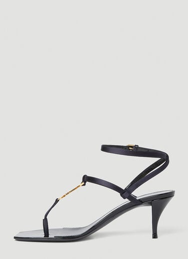 Cassandra Kitten Heel Sandals Saint Laurent Cassandra Kitten Heel Sandals Navy sla0252043