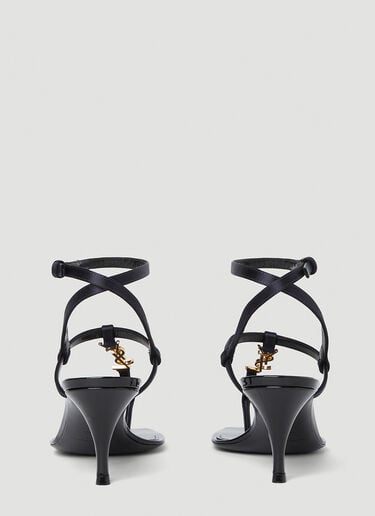 Cassandra Kitten Heel Sandals Saint Laurent Cassandra Kitten Heel Sandals Navy sla0252043