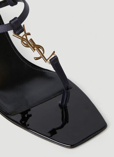 Cassandra Kitten Heel Sandals Saint Laurent Cassandra Kitten Heel Sandals Navy sla0252043