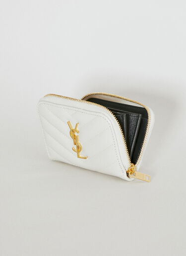 Cassandre 菱格纹零钱包 Saint Laurent Cassandre 菱格纹零钱包 乳白色 sla0253138