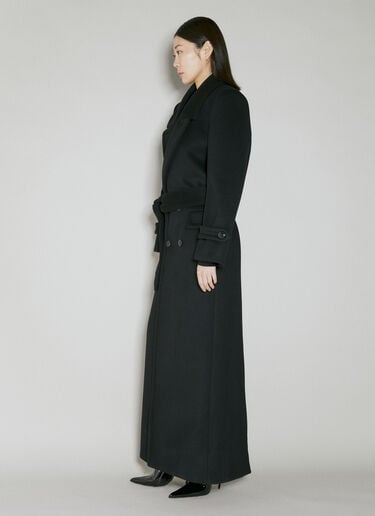 Wool Double-Breasted Long Coat Saint Laurent Wool Double-Breasted Long Coat Black sla0253175