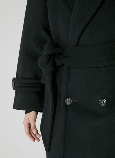 Wool Double-Breasted Long Coat Saint Laurent Wool Double-Breasted Long Coat Black sla0253175