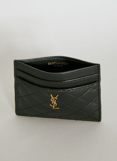 Saint Laurent Gaby Leather Cardholder Black sla0253176