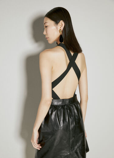백리스 니트 보디슈트 Saint Laurent 백리스 니트 보디슈트 블랙 sla0254014
