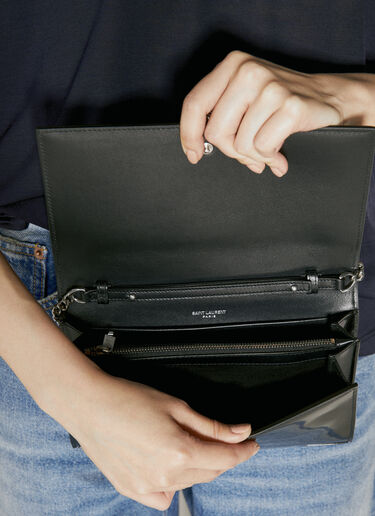 Saint Laurent Cassandre 链条钱包 黑色 sla0254099