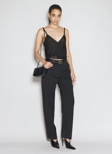 Saint Laurent 条纹针织背心 黑色 sla0255032