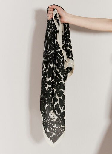Leave Print Scarf Saint Laurent Leave Print Scarf Black sla0255077