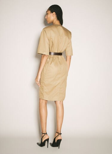 Utility Shirt Dress Saint Laurent Utility Shirt Dress Beige sla0256006