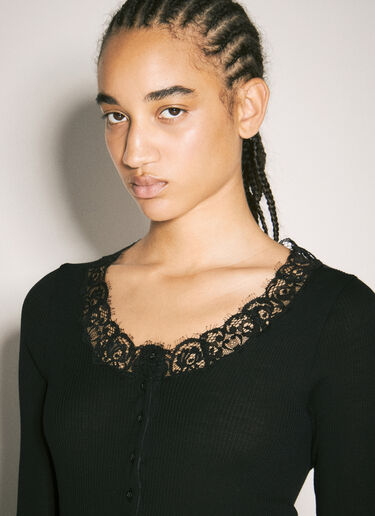Laced Cardigan Saint Laurent Laced Cardigan Black sla0257007