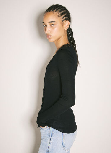 Laced Cardigan Saint Laurent Laced Cardigan Black sla0257007