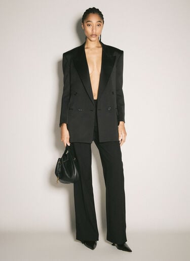 シルクタキシードブレザー Saint Laurent シルクタキシードブレザー ブラック sla0257009