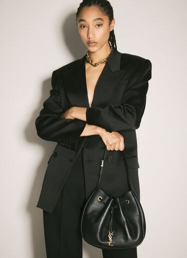 パリ VII スモールフラット ホーボー ショルダーバッグ Saint Laurent パリ VII スモールフラット ホーボー ショルダーバッグ ブラック sla0257104