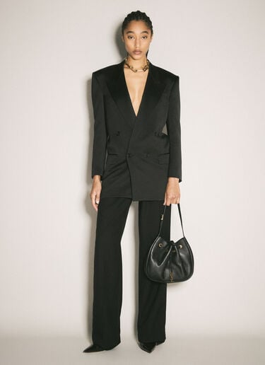 パリ VII スモールフラット ホーボー ショルダーバッグ Saint Laurent パリ VII スモールフラット ホーボー ショルダーバッグ ブラック sla0257104