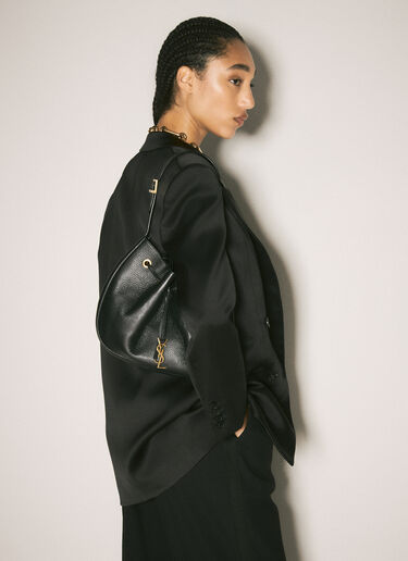 Saint Laurent パリ VII スモールフラット ホーボー ショルダーバッグ  ブラック sla0257104