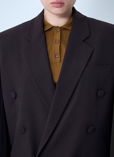 Saint Laurent Silk Blazer Brown sla0258062