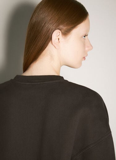 Saint Laurent 徽标贴饰抓绒运动衫 棕色 sla0258063