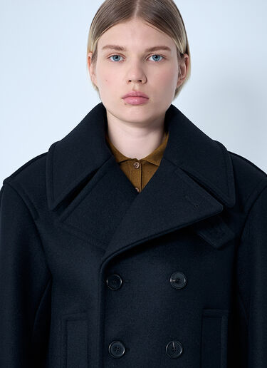 Wool Coat Saint Laurent Wool Coat Black sla0258072