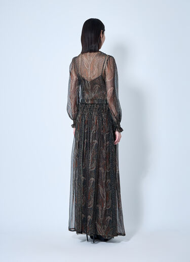 Lavallière Paisley Silk Crepon Maxi Dress Saint Laurent Lavallière Paisley Silk Crepon Maxi Dress Black sla0259001