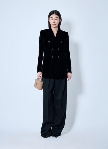 ベルベット ブレザー Saint Laurent ベルベット ブレザー ブラック sla0259005