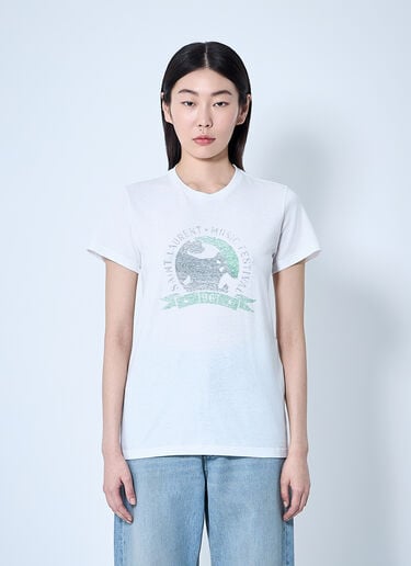 Saint Laurent Logo Motif T-Shirt White sla0259006