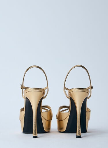 Saint Laurent 德比厚底凉鞋  金色 sla0259032