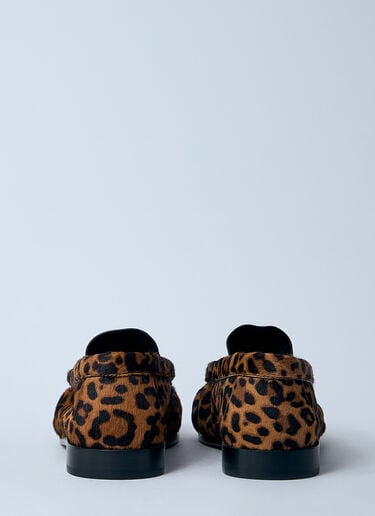 Saint Laurent 레오파드 포니 헤어 로퍼 브라운 sla0259039