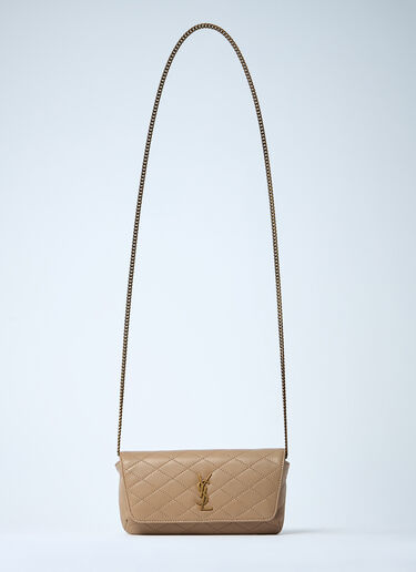 Gaby Chain Phone Holder Saint Laurent Gaby Chain Phone Holder Beige sla0259086