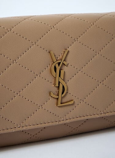 Gaby Chain Phone Holder Saint Laurent Gaby Chain Phone Holder Beige sla0259086