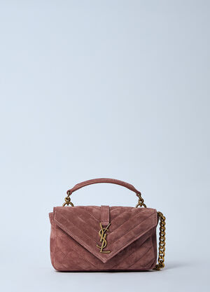 Saint Laurent Mini College Chain Shoulder Bag Brown sla0259087