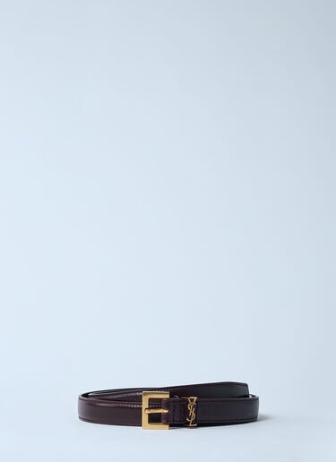 Saint Laurent 카상드르 얇은 벨트  블랙 sla0259092