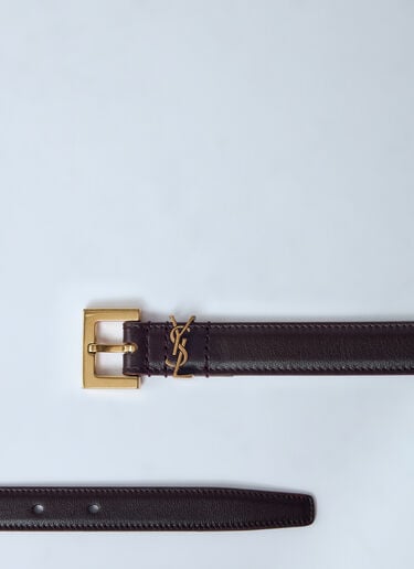 Saint Laurent 카상드르 얇은 벨트  블랙 sla0259092