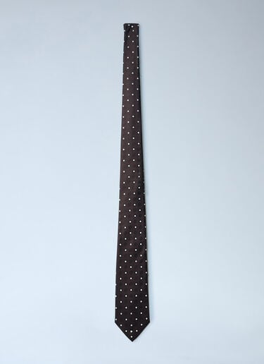 Dotted Silk Tie Saint Laurent Dotted Silk Tie Black sla0260022