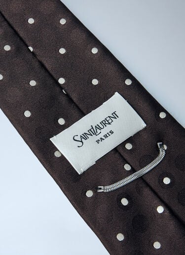 Saint Laurent Dotted Silk Tie Black sla0260022
