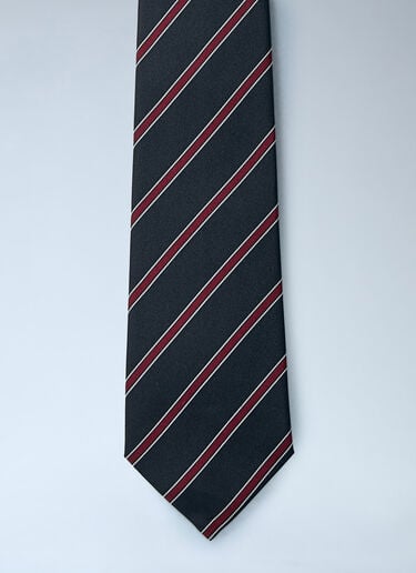 Saint Laurent Silk Stripe Tie Burgundy sla0260027