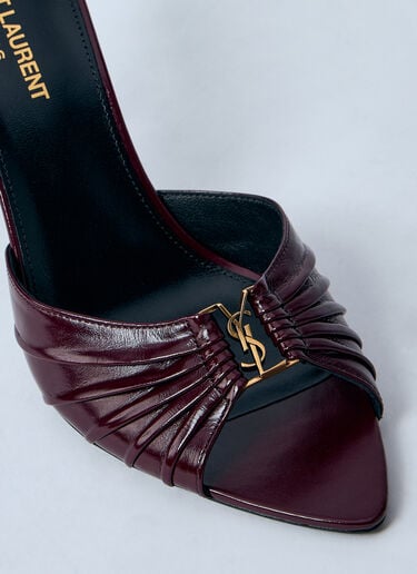 バビロンヒールミュール Saint Laurent バビロンヒールミュール バーガンディ sla0260031