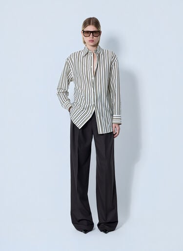 Saint Laurent ストライプボタンダウンシャツ グレー sla0260082