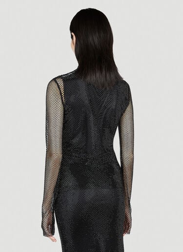 Sportmax Noemi Rhinestone Mesh Top Black spx0253021