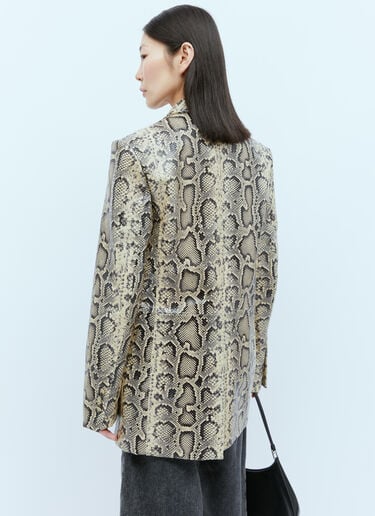 Sportmax 宽大蟒蛇纹皮革西装外套 棕 spx0254009
