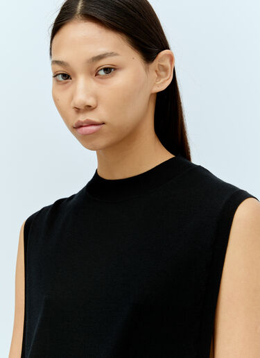 Sleeveless Wool And Silk Top Sportmax Sleeveless Wool And Silk Top Black spx0255001