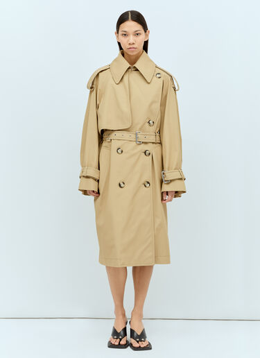 Sportmax Cotton Gabardine Trench Coat Beige spx0255010