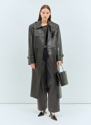 Sportmax 纳帕皮革风衣 黑色 spx0258015