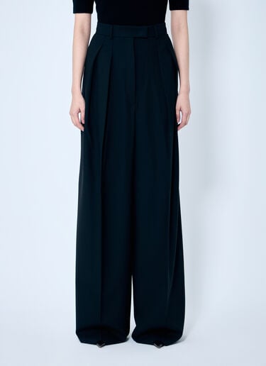 Sportmax Wide-Leg Wool Pants Black spx0259002