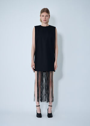 Sportmax Finnici Fringe Midi Dress Black spx0261004