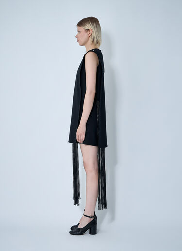 Sportmax 피니치 프린지 미디 원피스  블랙 spx0261004