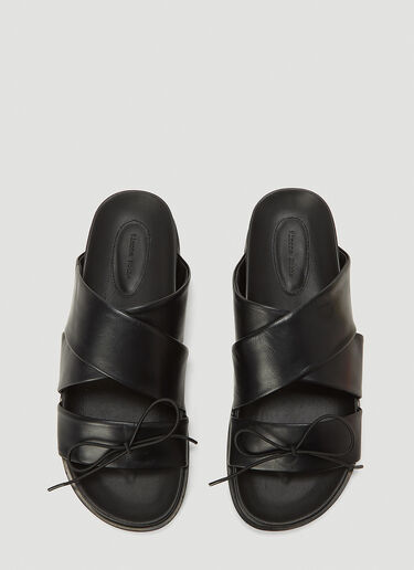 Criss-Cross Bow Slides Simone Rocha Criss-Cross Bow Slides Black sra0244015