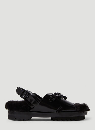 Simone Rocha Low Trek 人造毛皮凉鞋 黑色 sra0250026
