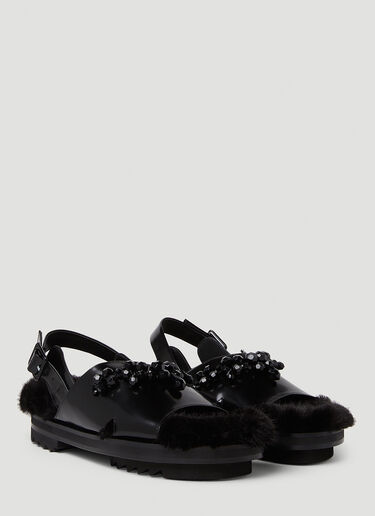 Low Trek 人造毛皮凉鞋 Simone Rocha Low Trek 人造毛皮凉鞋 黑色 sra0250026