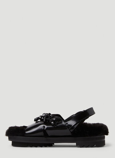 Simone Rocha Low Trek 人造毛皮凉鞋 黑色 sra0250026