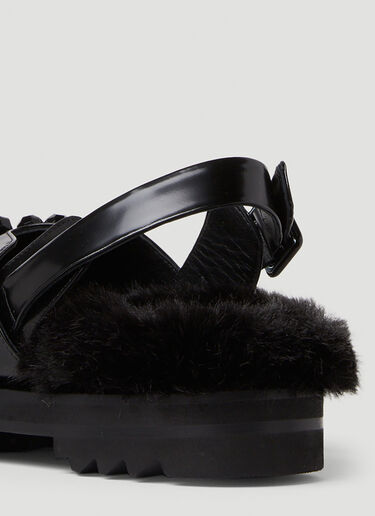 Simone Rocha Low Trek 人造毛皮凉鞋 黑色 sra0250026