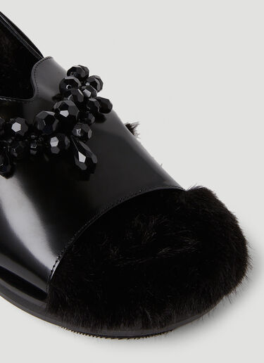 Simone Rocha Low Trek 人造毛皮凉鞋 黑色 sra0250026